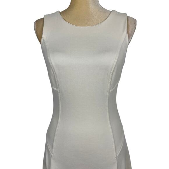 Amanda Uprichard Ivory Stretch A-Line Mini Dress Medium Office Streetwear Classy - Picture 3 of 13